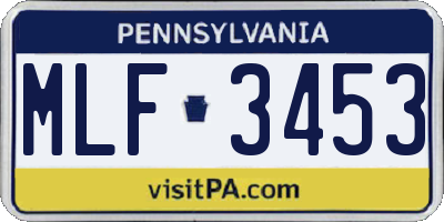 PA license plate MLF3453