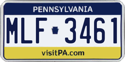 PA license plate MLF3461