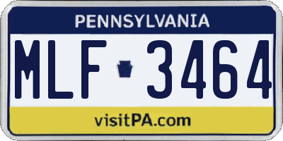 PA license plate MLF3464