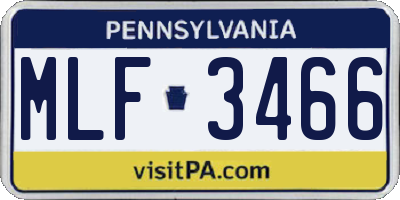 PA license plate MLF3466