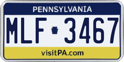 PA license plate MLF3467