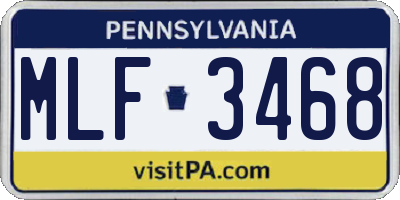 PA license plate MLF3468