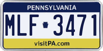 PA license plate MLF3471
