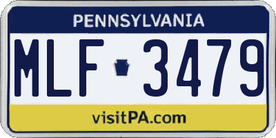 PA license plate MLF3479