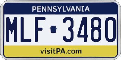 PA license plate MLF3480