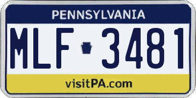 PA license plate MLF3481