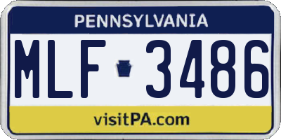PA license plate MLF3486