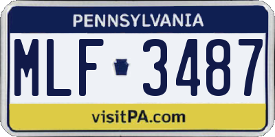 PA license plate MLF3487