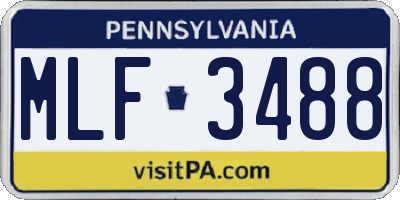 PA license plate MLF3488
