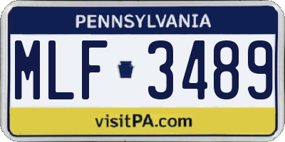 PA license plate MLF3489