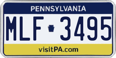 PA license plate MLF3495