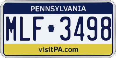 PA license plate MLF3498