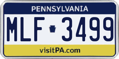 PA license plate MLF3499