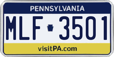 PA license plate MLF3501