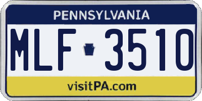 PA license plate MLF3510