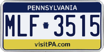 PA license plate MLF3515