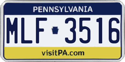 PA license plate MLF3516
