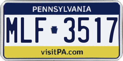 PA license plate MLF3517