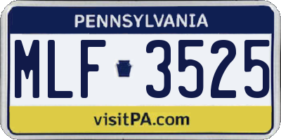 PA license plate MLF3525