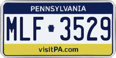 PA license plate MLF3529