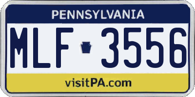 PA license plate MLF3556