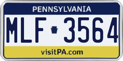 PA license plate MLF3564
