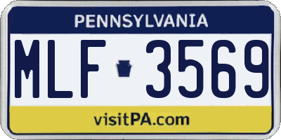PA license plate MLF3569
