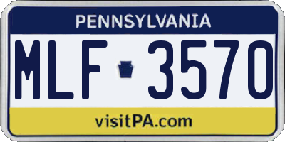 PA license plate MLF3570
