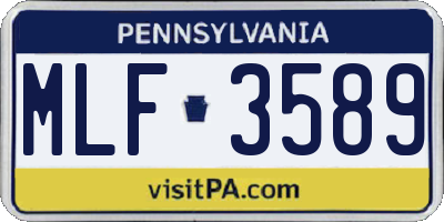 PA license plate MLF3589