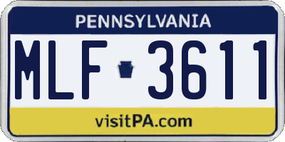 PA license plate MLF3611