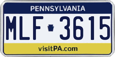 PA license plate MLF3615