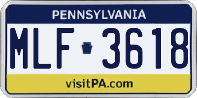 PA license plate MLF3618