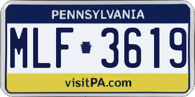 PA license plate MLF3619