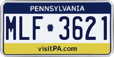 PA license plate MLF3621