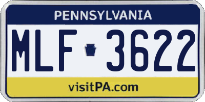 PA license plate MLF3622