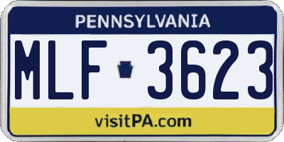 PA license plate MLF3623