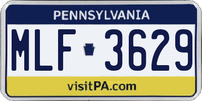 PA license plate MLF3629