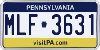 PA license plate MLF3631