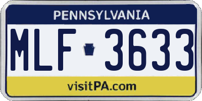 PA license plate MLF3633