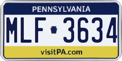 PA license plate MLF3634
