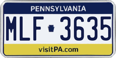 PA license plate MLF3635