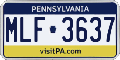 PA license plate MLF3637