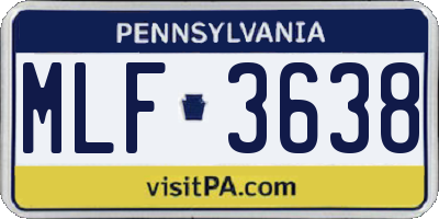 PA license plate MLF3638