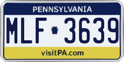 PA license plate MLF3639