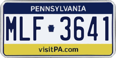 PA license plate MLF3641