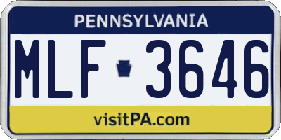 PA license plate MLF3646