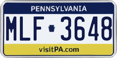 PA license plate MLF3648