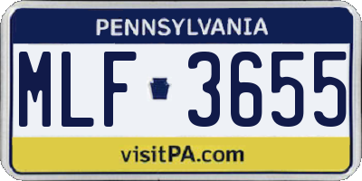 PA license plate MLF3655
