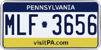 PA license plate MLF3656