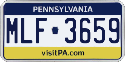 PA license plate MLF3659